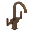 Rubinet Single Hole Dual Handle Lav. Set. (less drain) Tuscan Brass