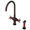 Rubinet Two Handle Single Hole Kitchen Set with LaSalle Spout with Hand Spray Oil Rubbed Bronze
