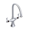 Rubinet Two Handle Single Hole Kitchen Set Satin Chrome