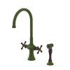 Rubinet Two Handle Single Hole Kitchen Set with Hand Spray Green Envy