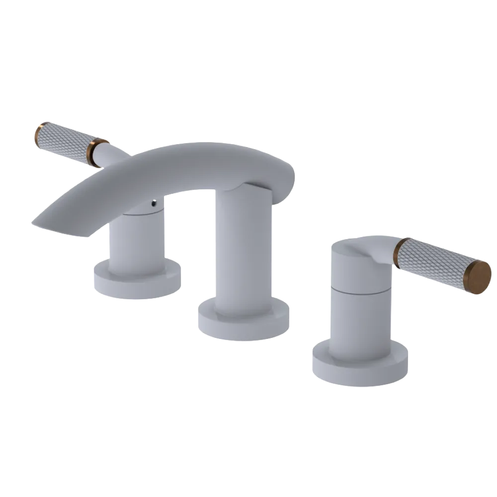 Rubinet Widespread Lav. Set. (less drain) Matt White