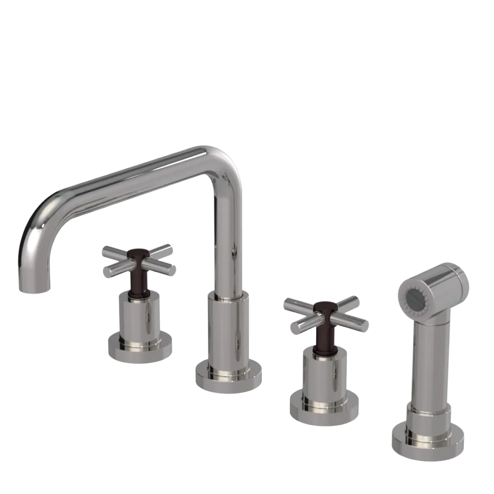 Rubinet Widespread Kitchen Set with Hand Spray Polished Nickel