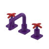 Rubinet Widespread Lav. Set. with Genesis spout (less drain) Purple Haze
