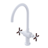 Rubinet Two Handle Single Hole Kitchen Set with LaSalle Spout Matt White