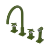 Rubinet Widespread Kitchen Set with Hand Spray Green Envy