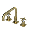 Rubinet Widespread Kitchen Set with Genesis Spout Natural Brass