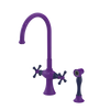 Rubinet Two Handle Single Hole Kitchen Set with Hand Spray Purple Haze