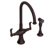 Rubinet Two Handle Single Hole Kitchen Set with Hand Spray Tuscan Brass