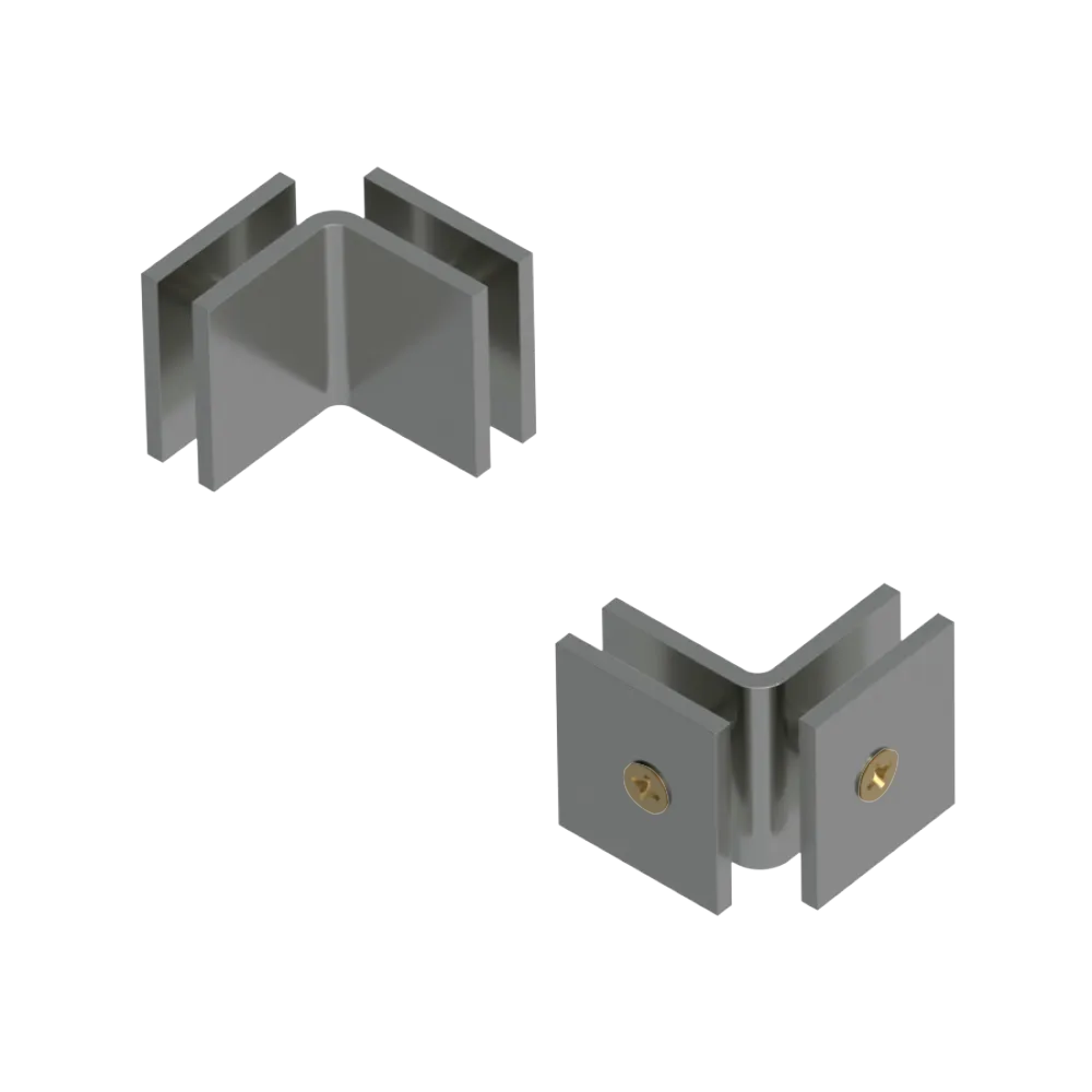 Rubinet 90 Glass to Glass Open Face Satin Nickel