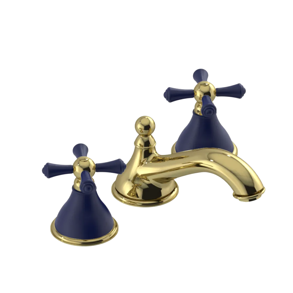 Rubinet Widespread Lav. Set. (less drain) Natural Brass