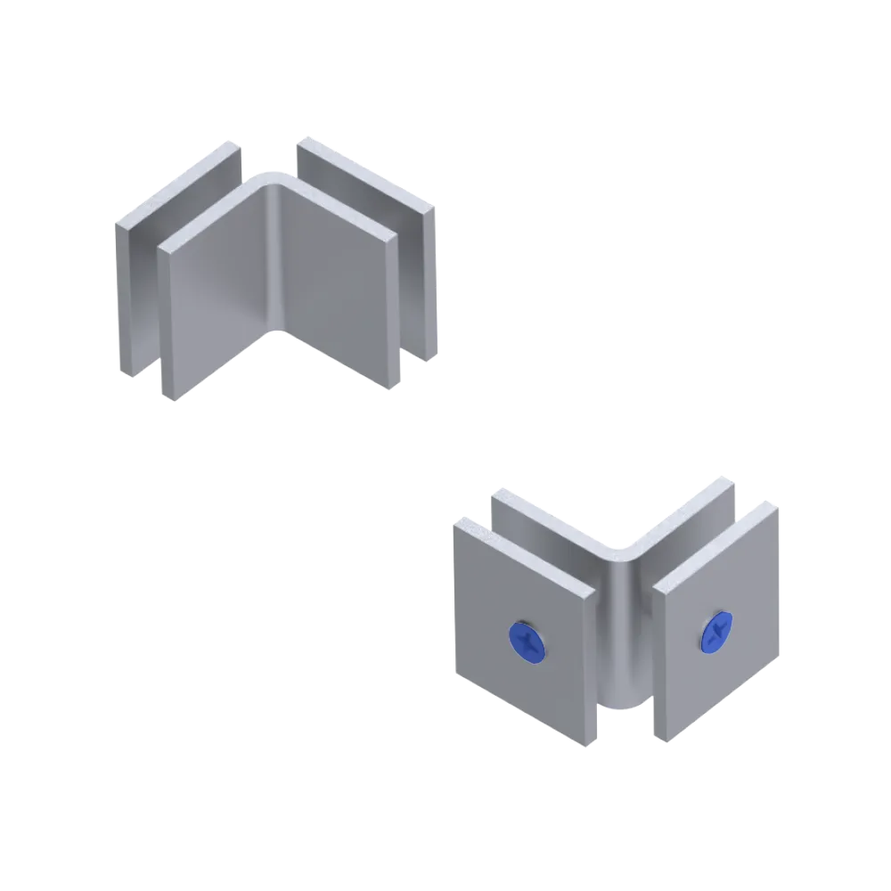 Rubinet 90 Glass to Glass Open Face Satin Chrome