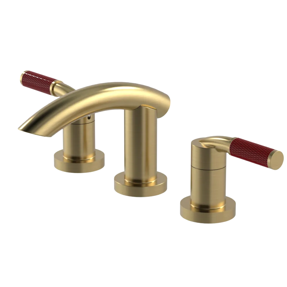 Rubinet Widespread Lav. Set. (less drain) Satin Brass
