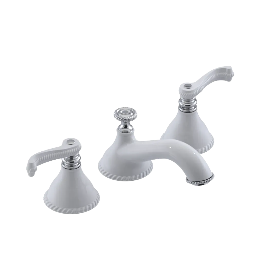 Rubinet Widespread Lav. Set. (less drain) White