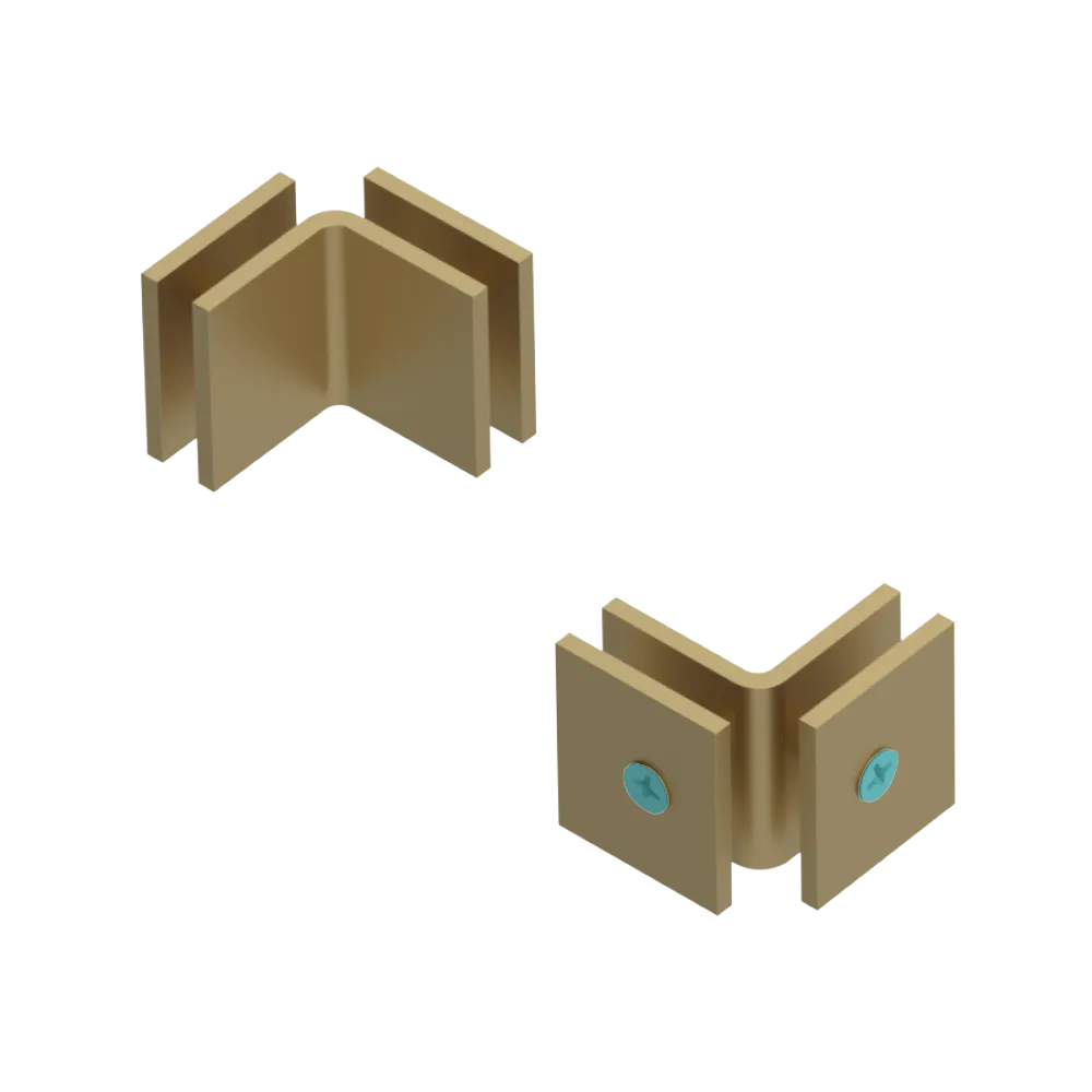 Rubinet 90 Glass to Glass Open Face Satin Brass