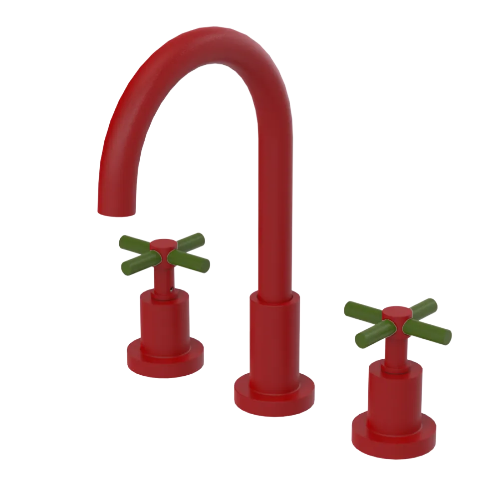 Rubinet Widespread Kitchen Set with LaSalle Spout Maroon