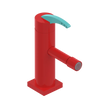 Rubinet Single Control Bidet Fitting (less drain) Red
