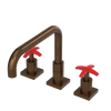 Rubinet Widespread Kitchen Set with Genesis Spout Tuscan Brass
