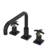 Rubinet Widespread Kitchen Set with Genesis Spout Matt Black