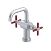 Rubinet Single Hole Dual Handle Lav. Set. (less drain) Satin Chrome