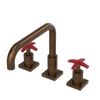Rubinet Widespread Kitchen Set with Genesis Spout Tuscan Brass