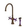 Rubinet Two Handle Single Hole Kitchen Set with Hand Spray Tuscan Brass