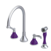 Rubinet Widespread Kitchen Set with Hand Spray Satin Chrome