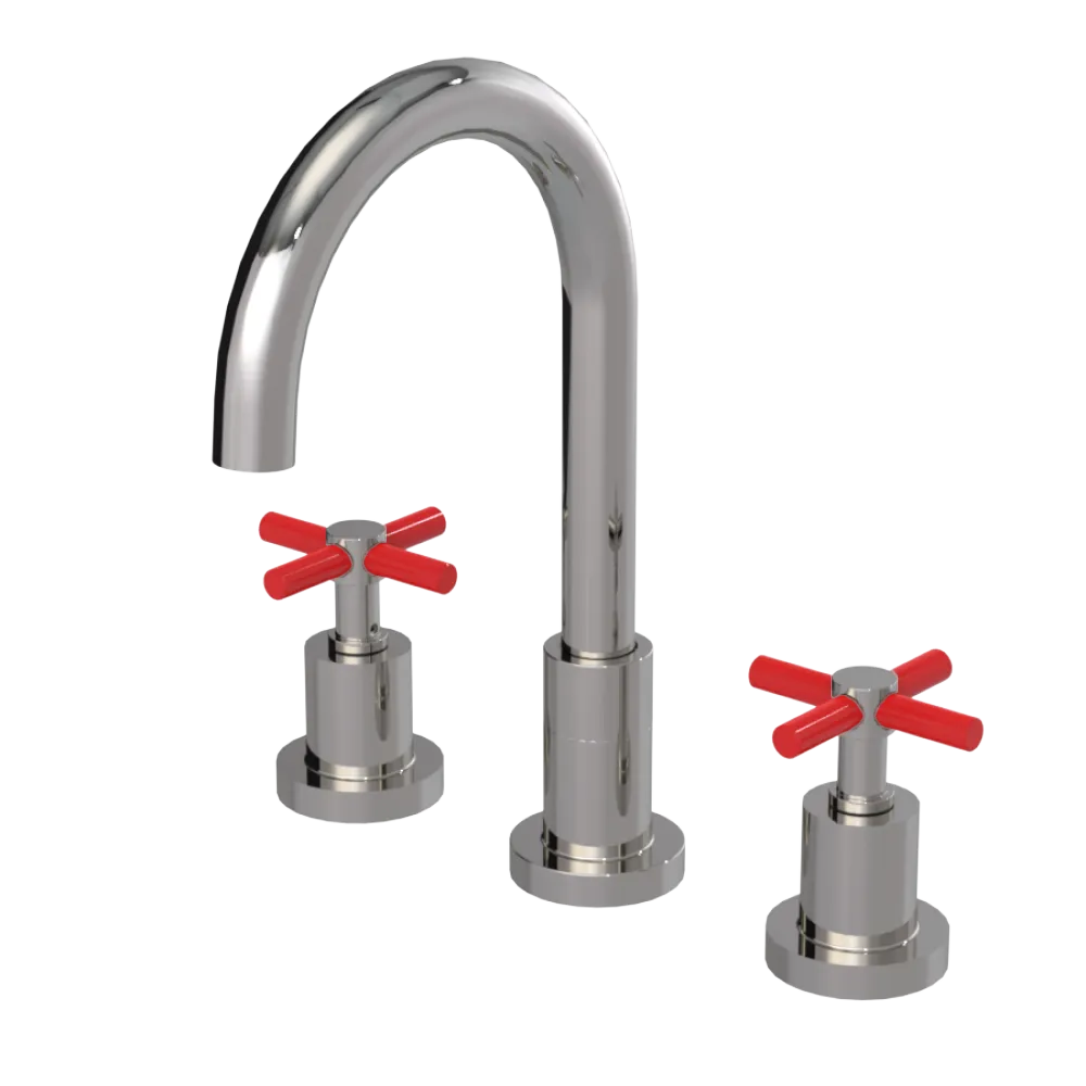 Rubinet Widespread Kitchen Set with LaSalle Spout Polished Nickel