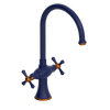 Rubinet Two Handle Single Hole Kitchen Set Midnight Blue