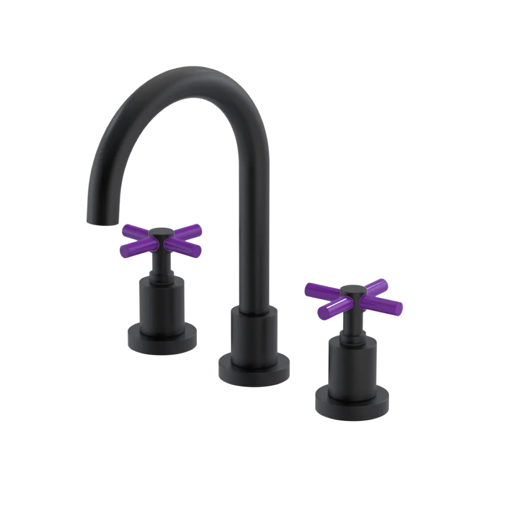 Rubinet Widespread Lav. Set. (less drain) Matt Black
