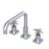Rubinet Widespread Kitchen Set with Genesis Spout Satin Chrome
