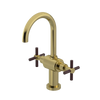 Rubinet Single Hole Dual Handle Lav. Set with LaSalle Spout (less drain) Natural Brass