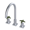 Rubinet Widespread Kitchen Set Satin Chrome