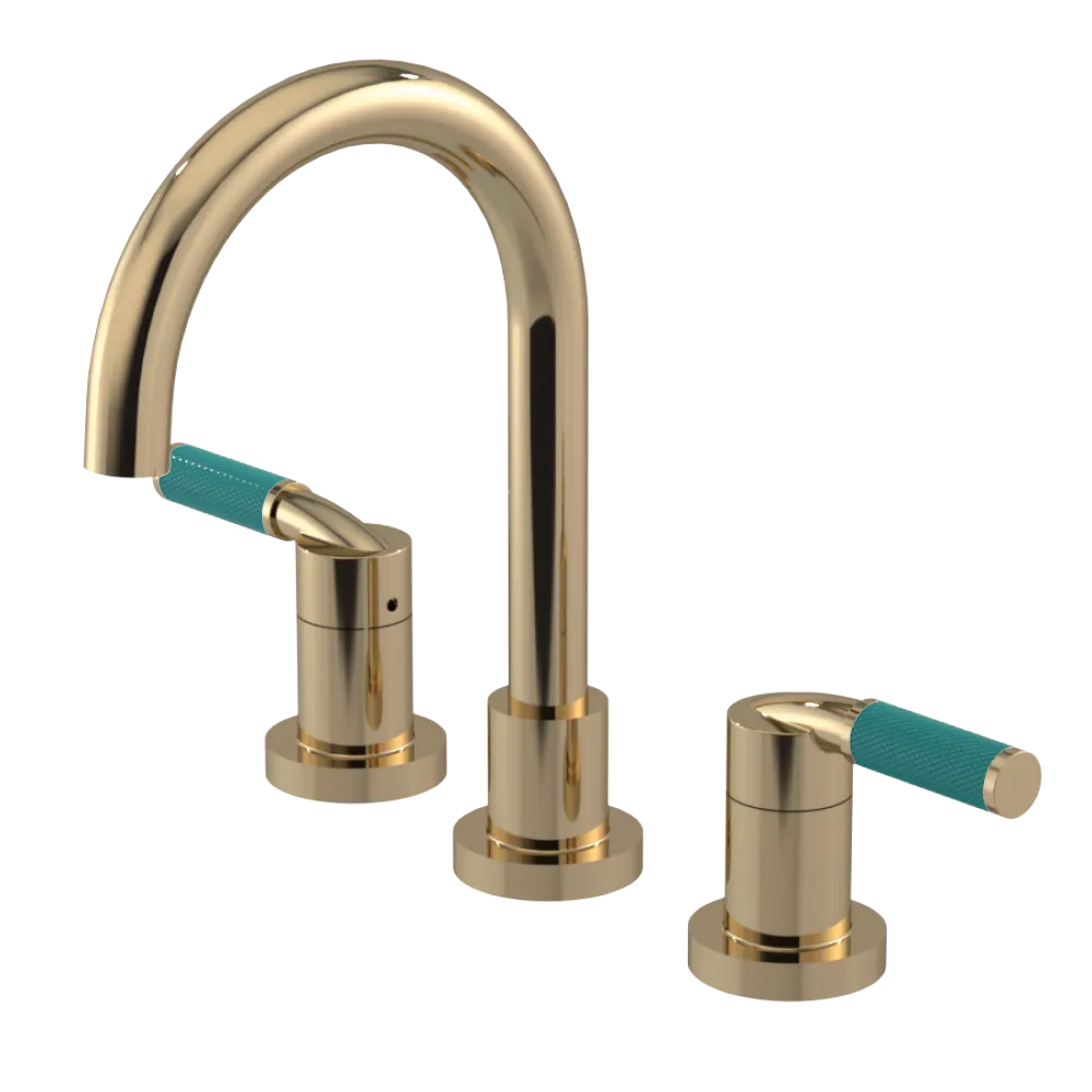 Rubinet Widespread Lav. Set. (less drain) Gold