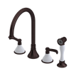 Rubinet Widespread Kitchen Set with Hand Spray Tuscan Brass