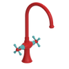 Rubinet Two Handle Single Hole Kitchen Set Red