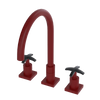 Rubinet Widespread Kitchen Set Maroon