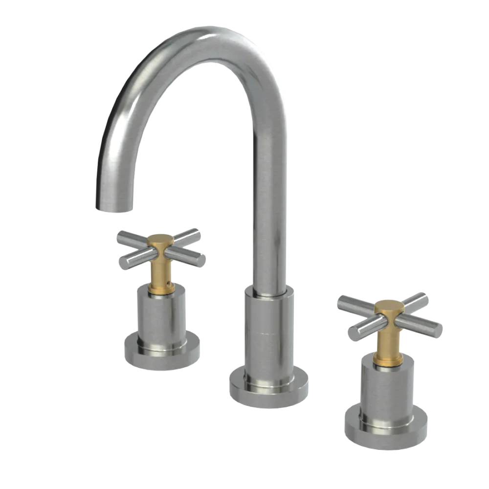 Rubinet Widespread Kitchen Set with LaSalle Spout Satin Nickel