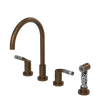 Rubinet Widespread Kitchen Set with Hand Spray Tuscan Brass