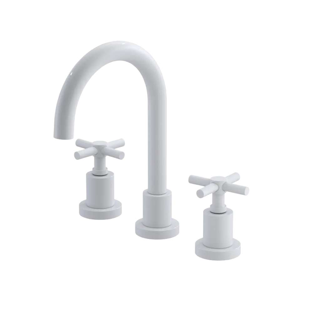Rubinet Widespread Lav. Set. (less drain) White