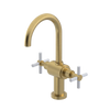 Rubinet Single Hole Dual Handle Lav. Set with LaSalle Spout (less drain) Satin Brass