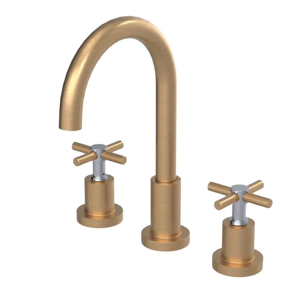 Rubinet Widespread Kitchen Set with LaSalle Spout Satin Gold
