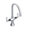 Rubinet Two Handle Single Hole Kitchen Set Satin Chrome