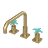 Rubinet Widespread Kitchen Set with Genesis Spout Satin Gold