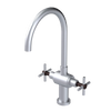 Rubinet Two Handle Single Hole Kitchen Set with LaSalle Spout Satin Chrome