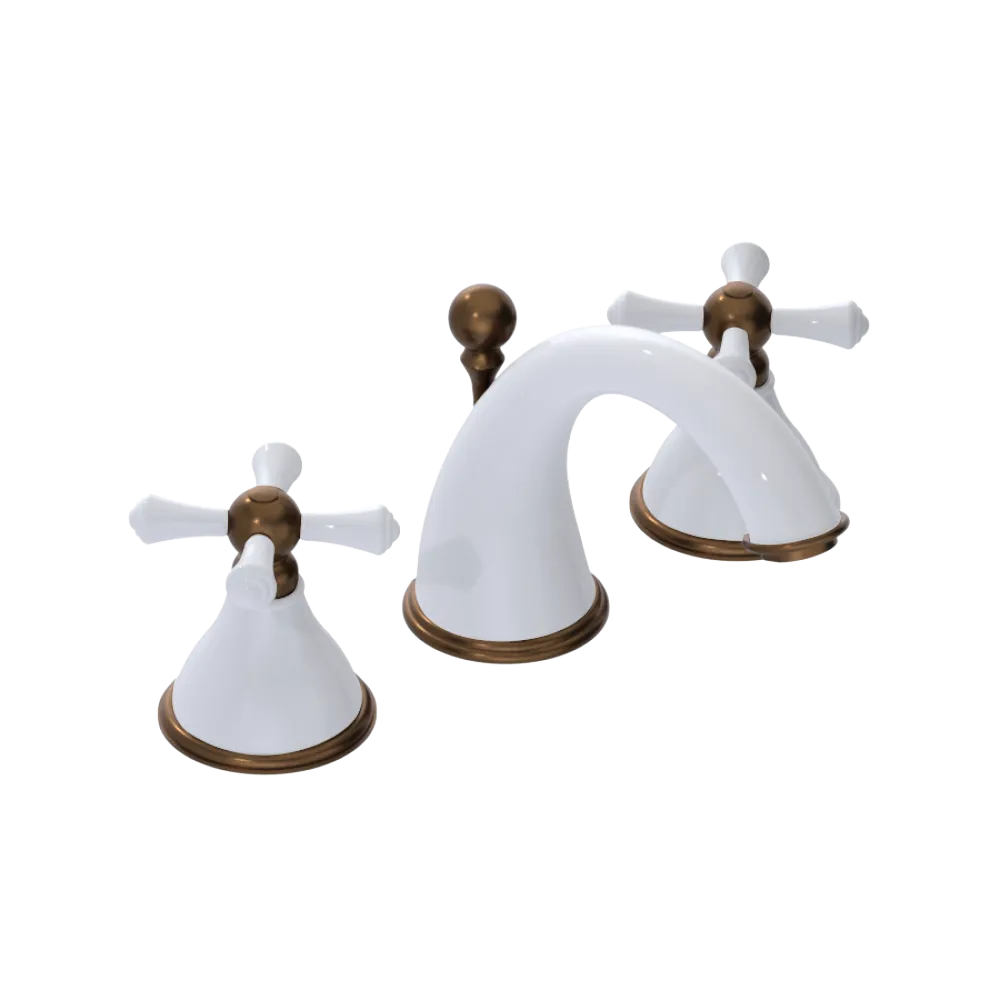 Rubinet Widespread Lav. Set. (less drain) White