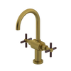 Rubinet Single Hole Dual Handle Lav. Set with LaSalle Spout (less drain) Antique Brass Matt