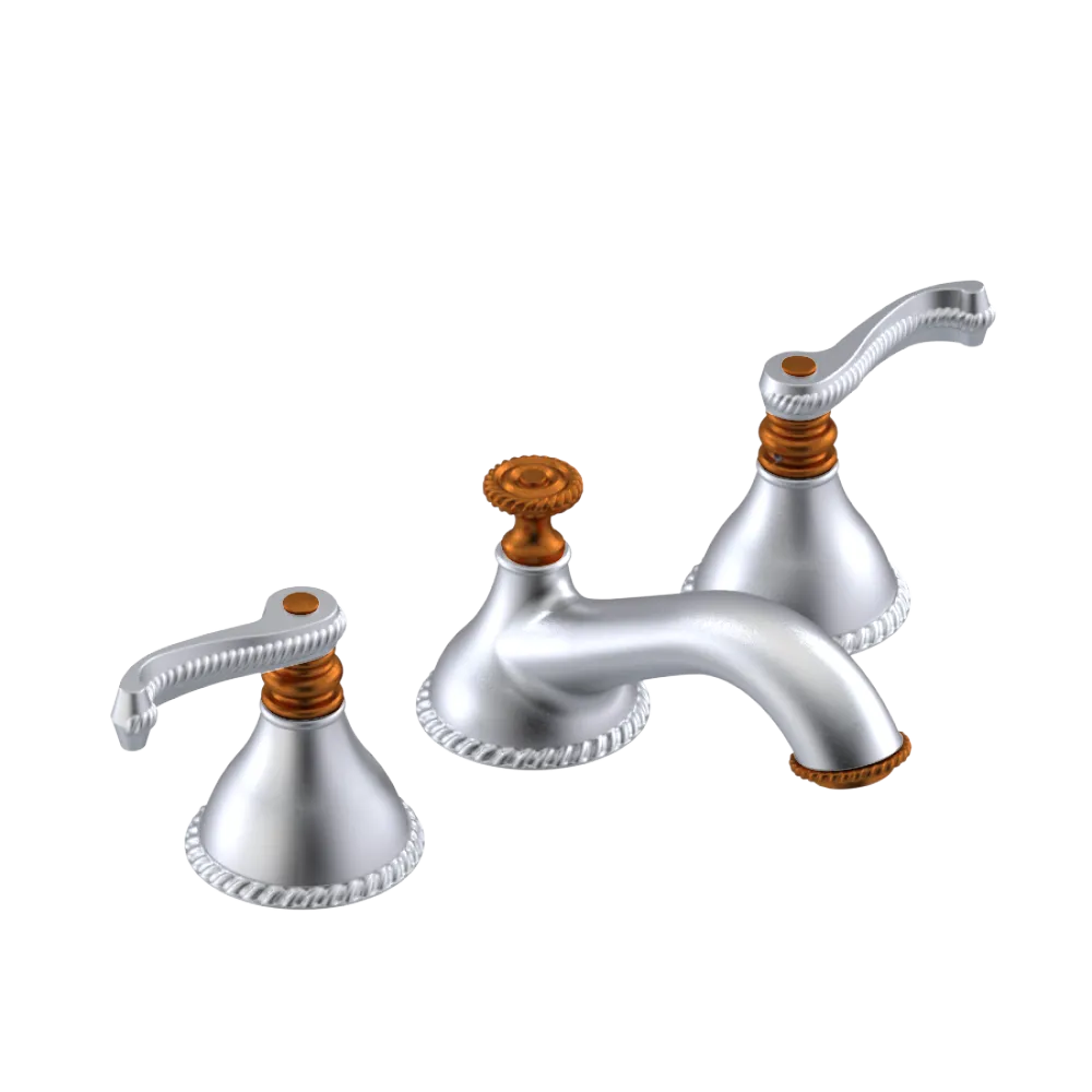 Rubinet Widespread Lav. Set. (less drain) Satin Chrome