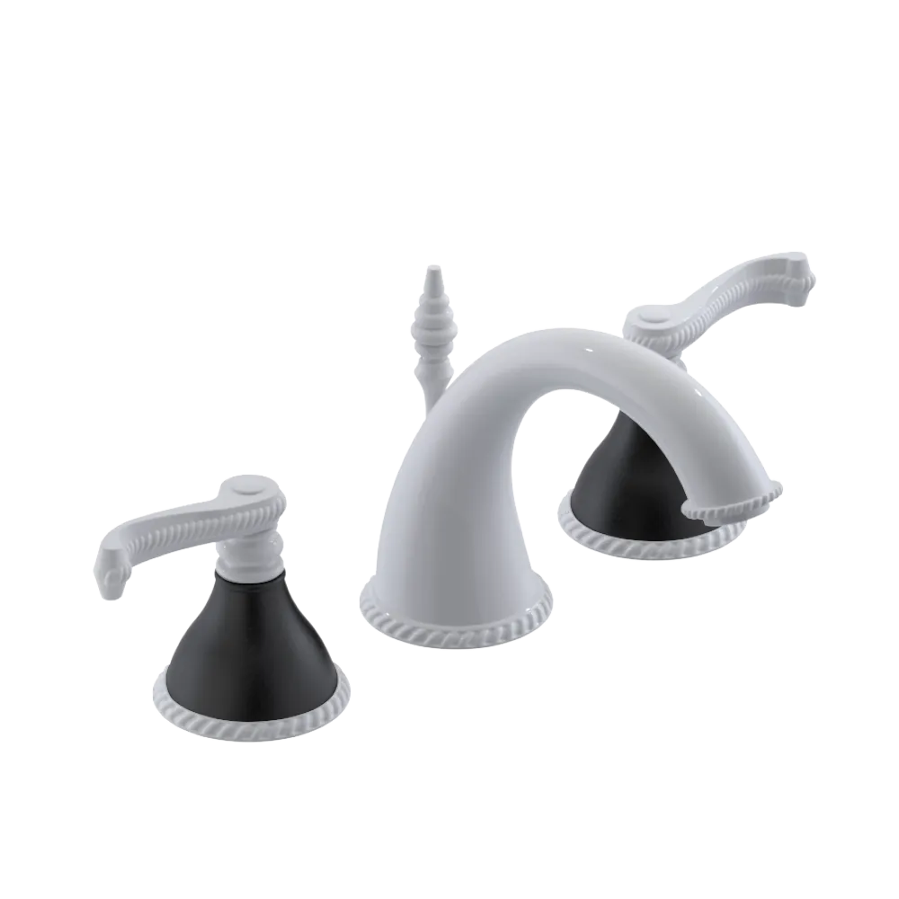Rubinet Widespread Lav. Set. (less drain) White