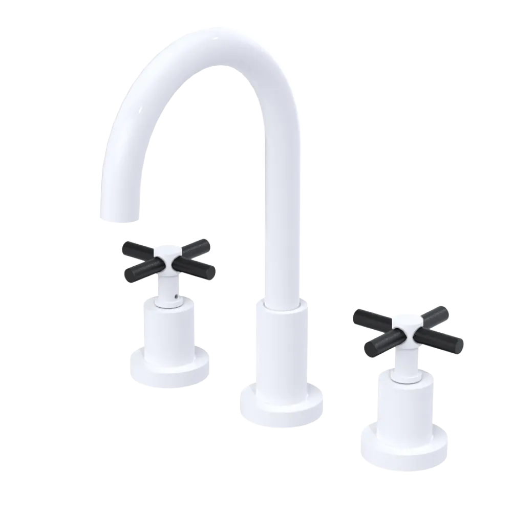 Rubinet Widespread Kitchen Set with LaSalle Spout White