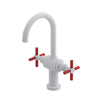 Rubinet Single Hole Dual Handle Lav. Set with LaSalle Spout (less drain) Matt White